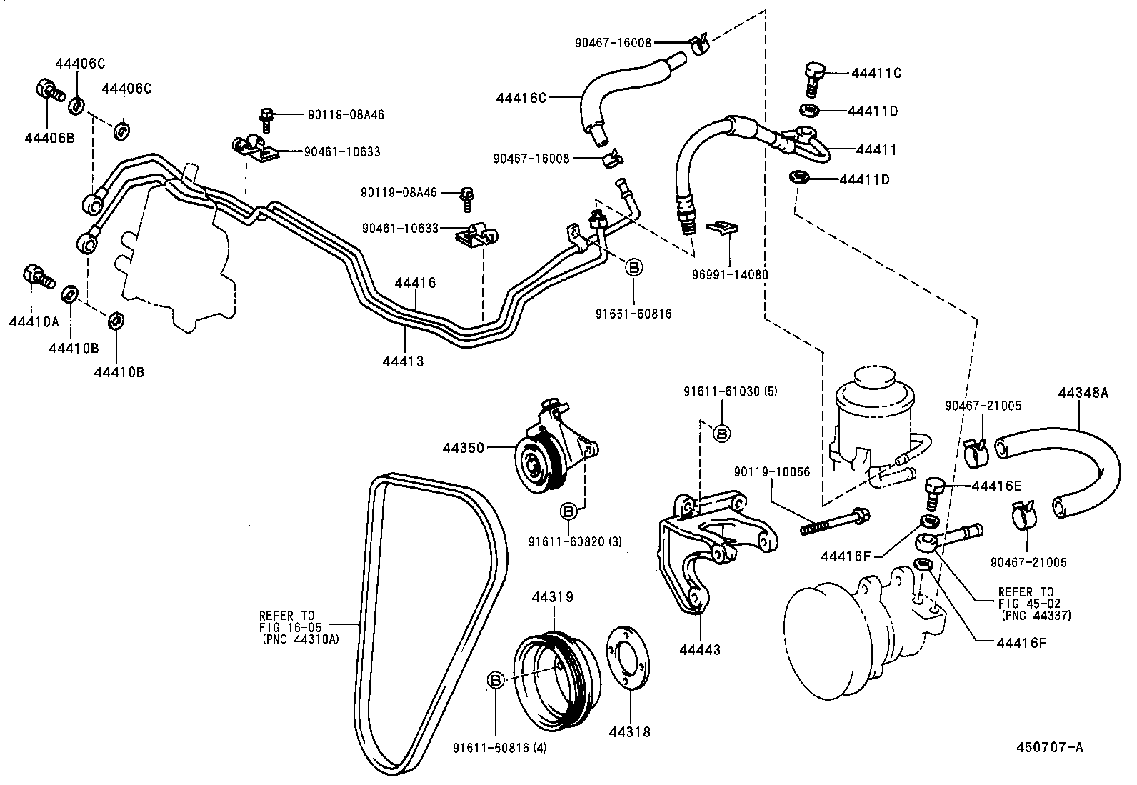 44416-37121 TUBE, RETURN(FOR STEERING GEAR OUTLET) product image