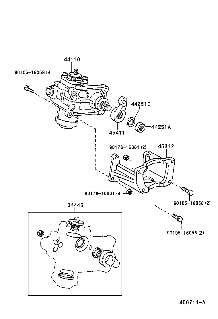 44107-37110 HOUSING SUB-ASSY, POWER STEERING GEAR product image