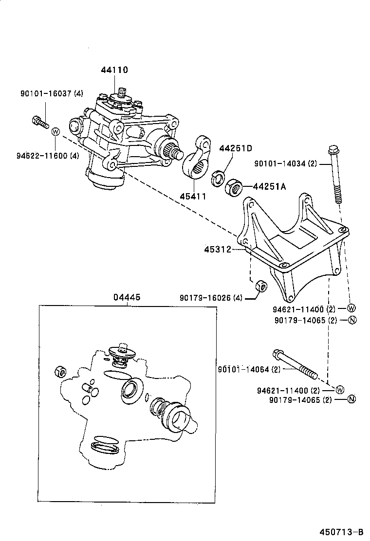 44107-37110 HOUSING SUB-ASSY, POWER STEERING GEAR product image