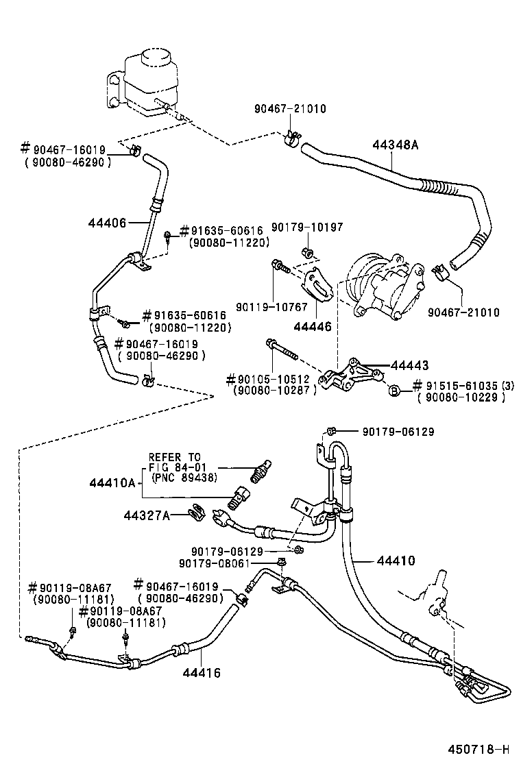 Toyota 44416-08010 TUBE, RETURN(FOR STEERING GEAR OUTLET)