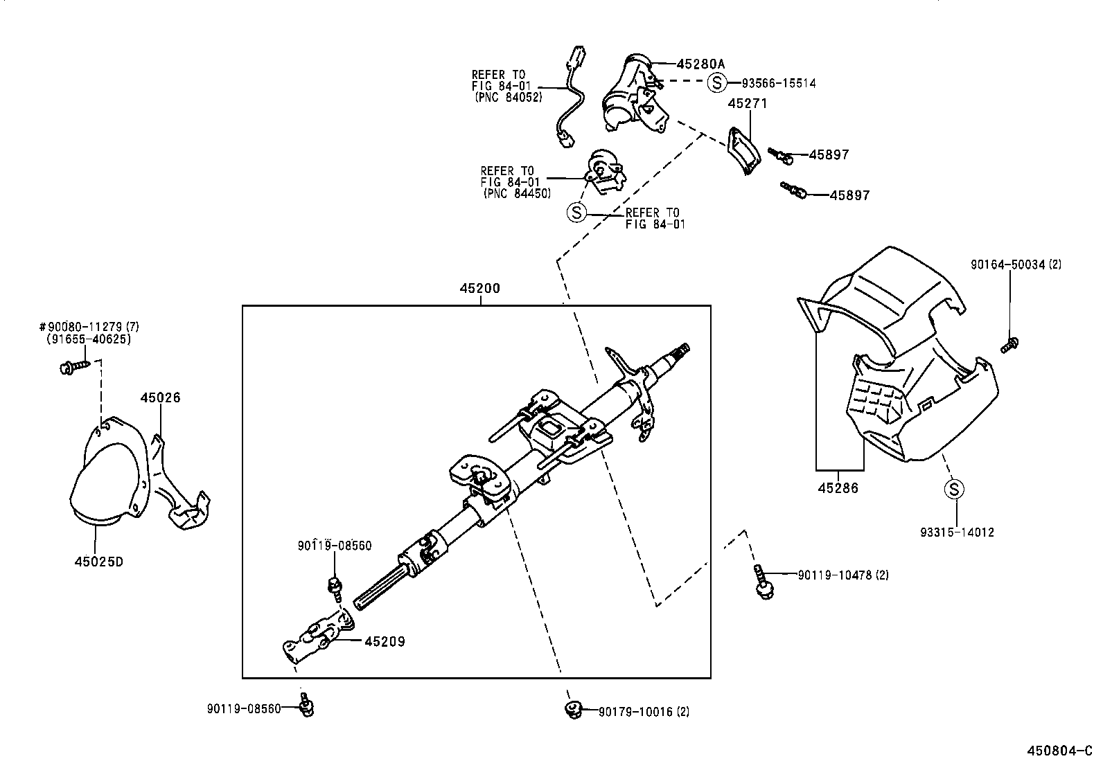 Toyota 45025-12210 COVER SUB-ASSY, STEERING COLUMN HOLE, NO.1