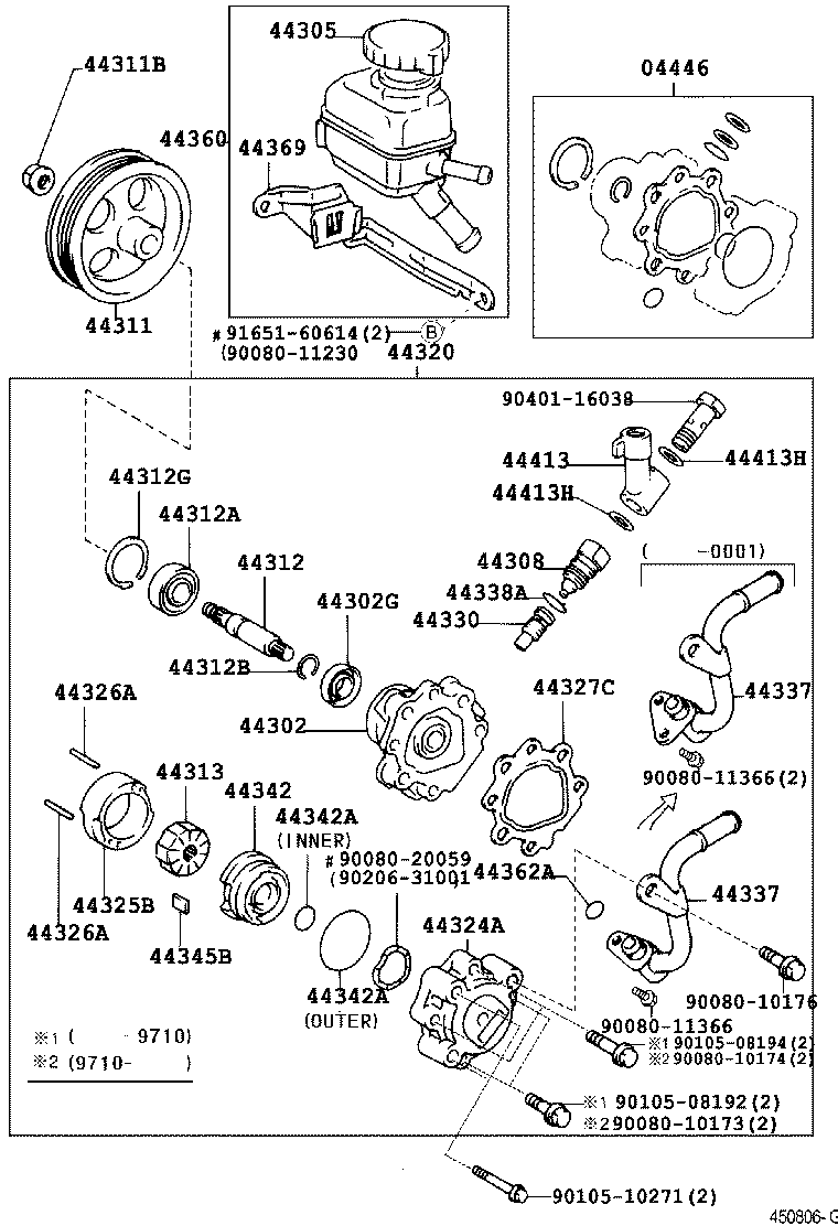 Toyota 44413-02030 TUBE, PRESSURE FEED, NO.1