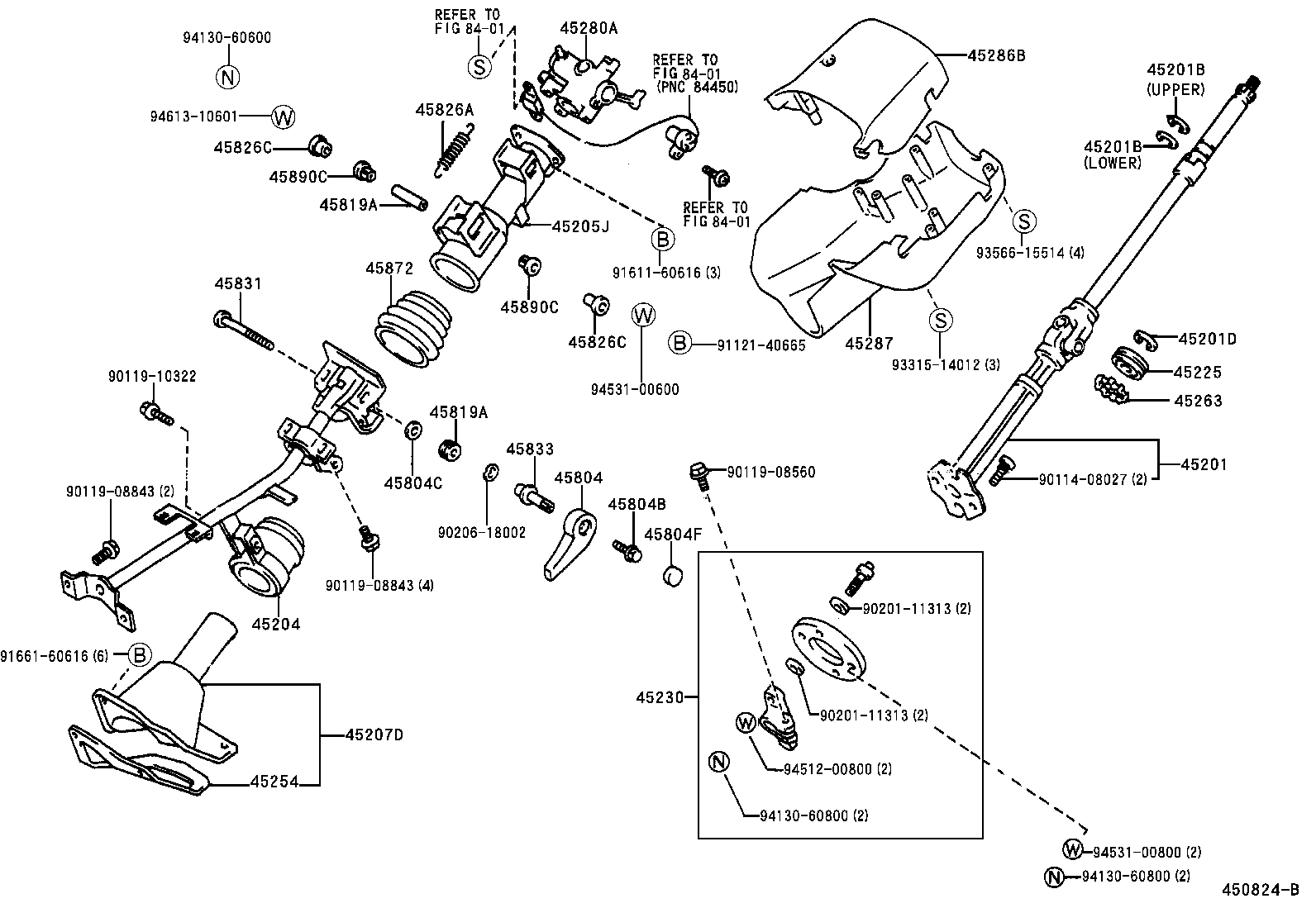 45205-37030 TUBE SUB-ASSY, STEERING COLUMN, UPPER product image