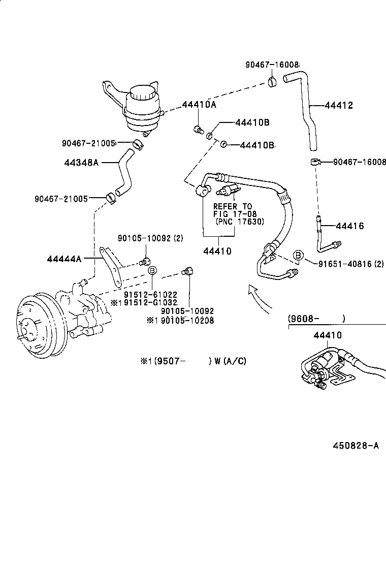 Toyota 44416-28140 TUBE, RETURN(FOR STEERING GEAR OUTLET)