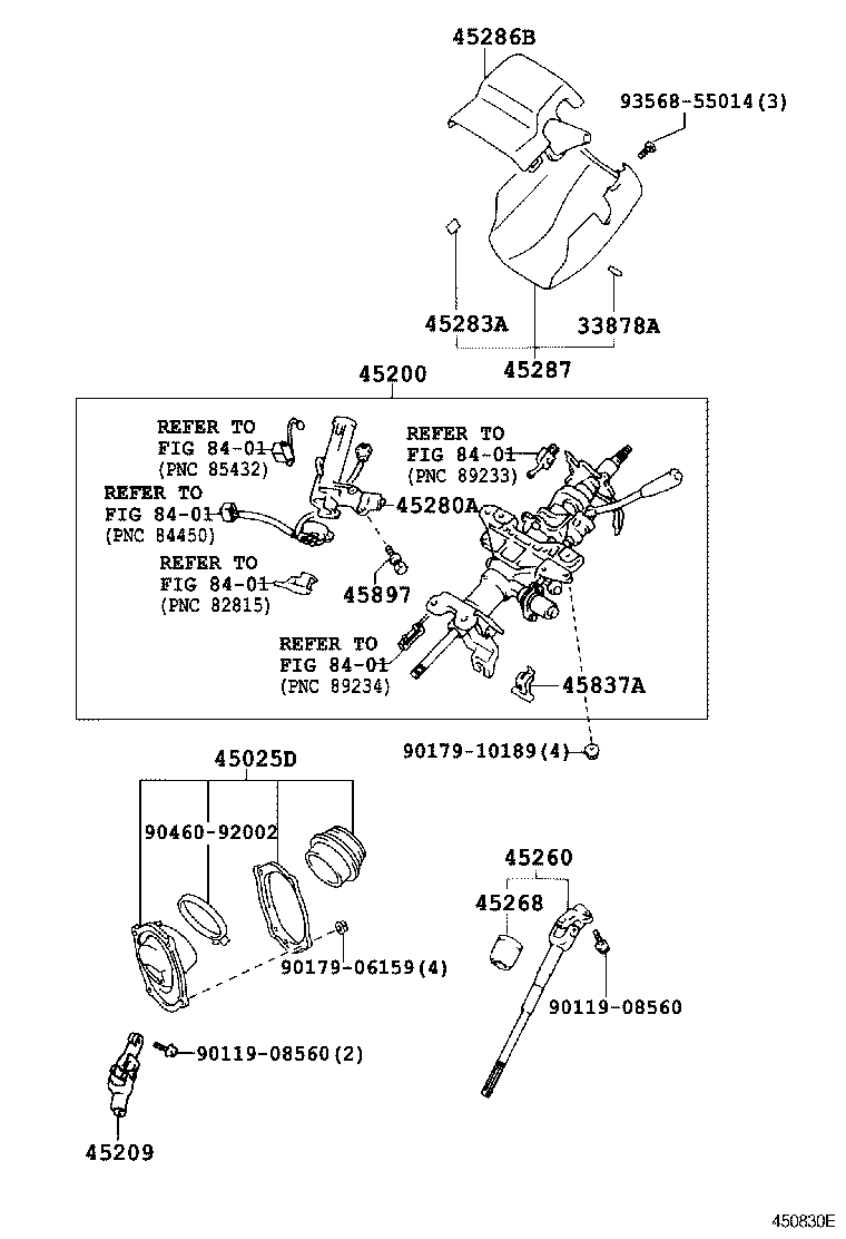 45200-40010 POST ASSY, STEERING product image