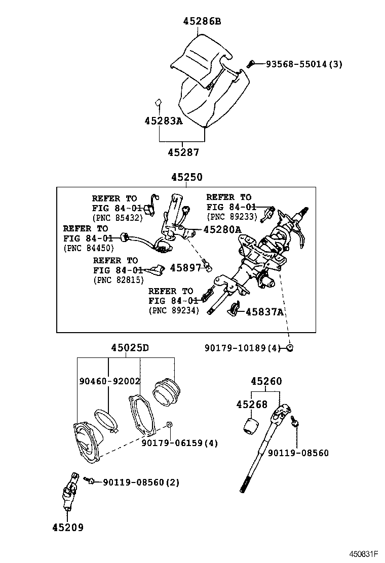 45200-40010 POST ASSY, STEERING product image