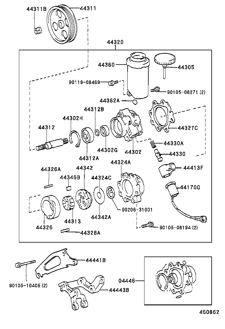 90301-53007 RING, O(FOR VANE PUMP BRACKET REAR) product image