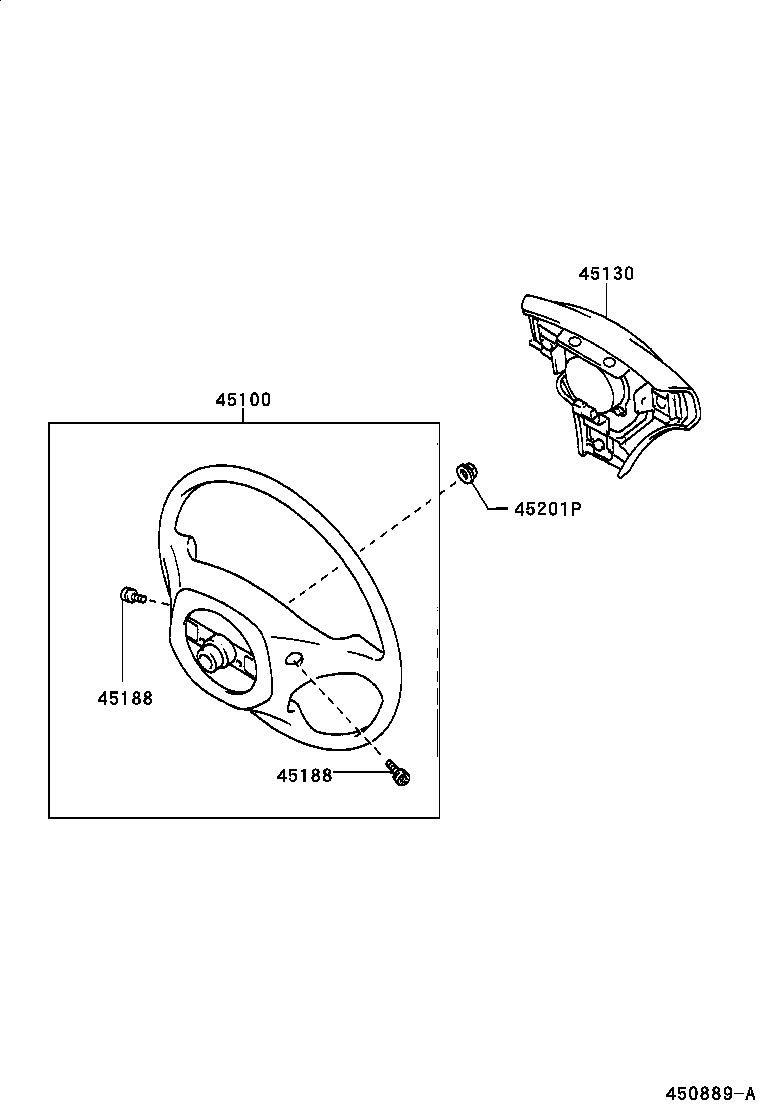 45100-21040-B0 WHEEL ASSY, STEERING product image