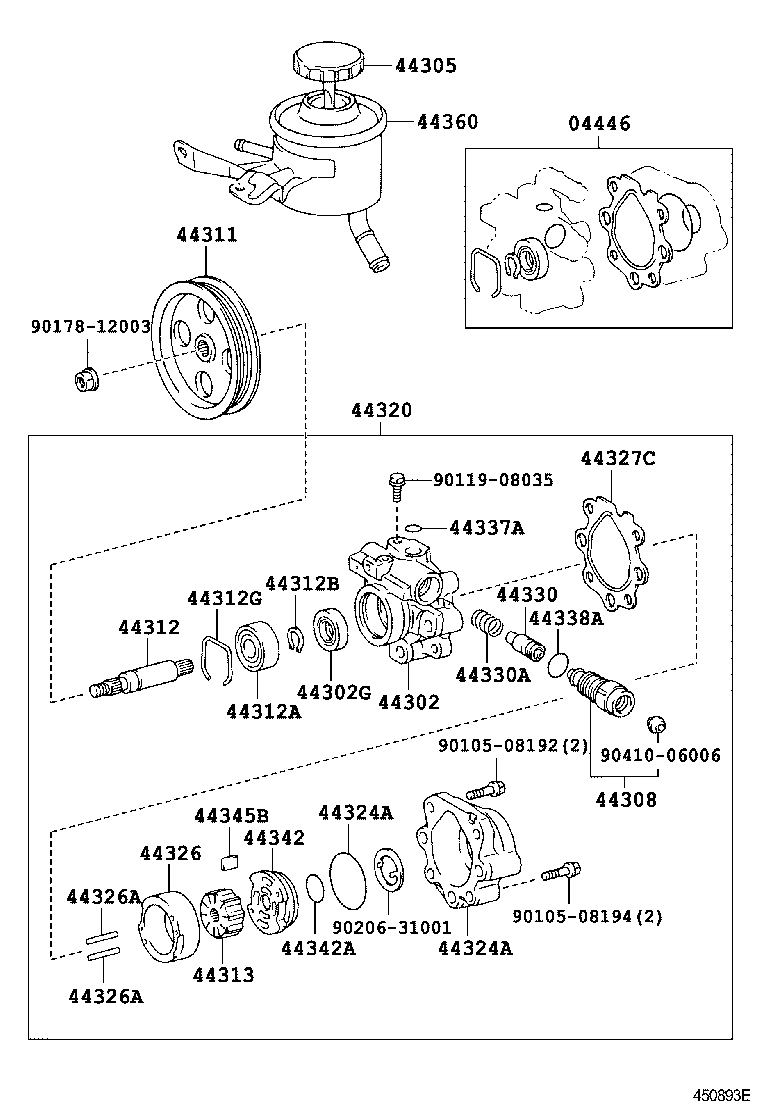 44302-04040 HOUSING SUB-ASSY, VANE PUMP, FRONT product image