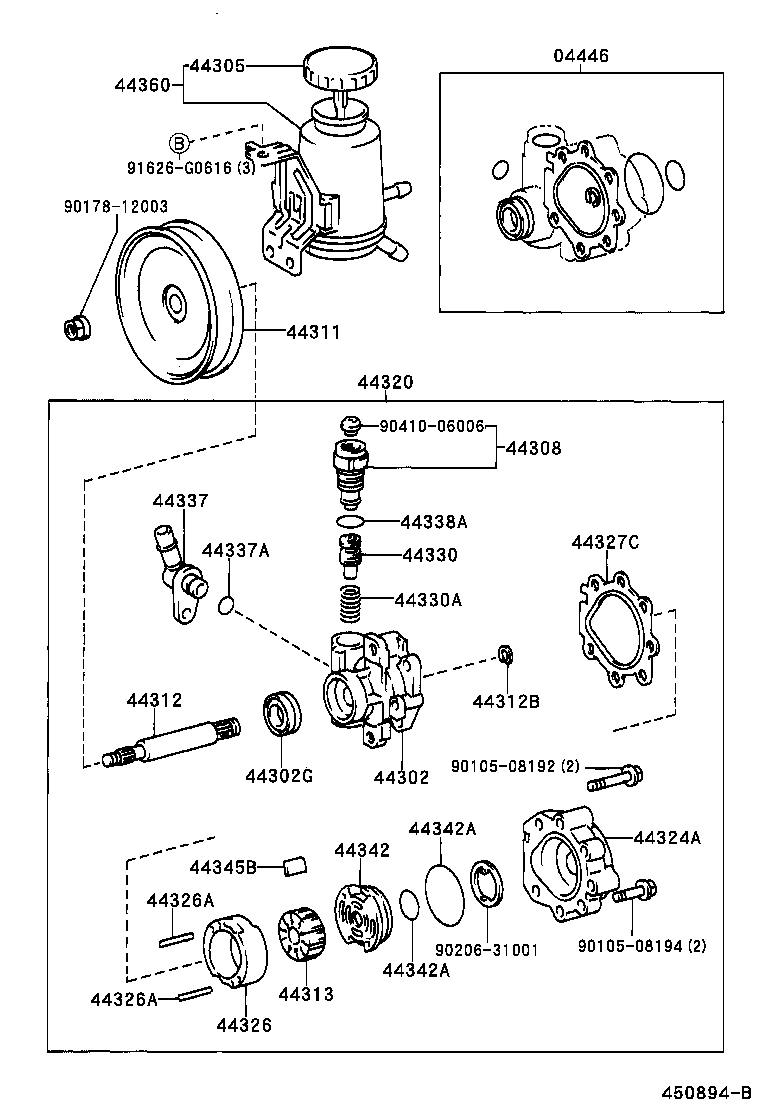 44302-04040 HOUSING SUB-ASSY, VANE PUMP, FRONT product image