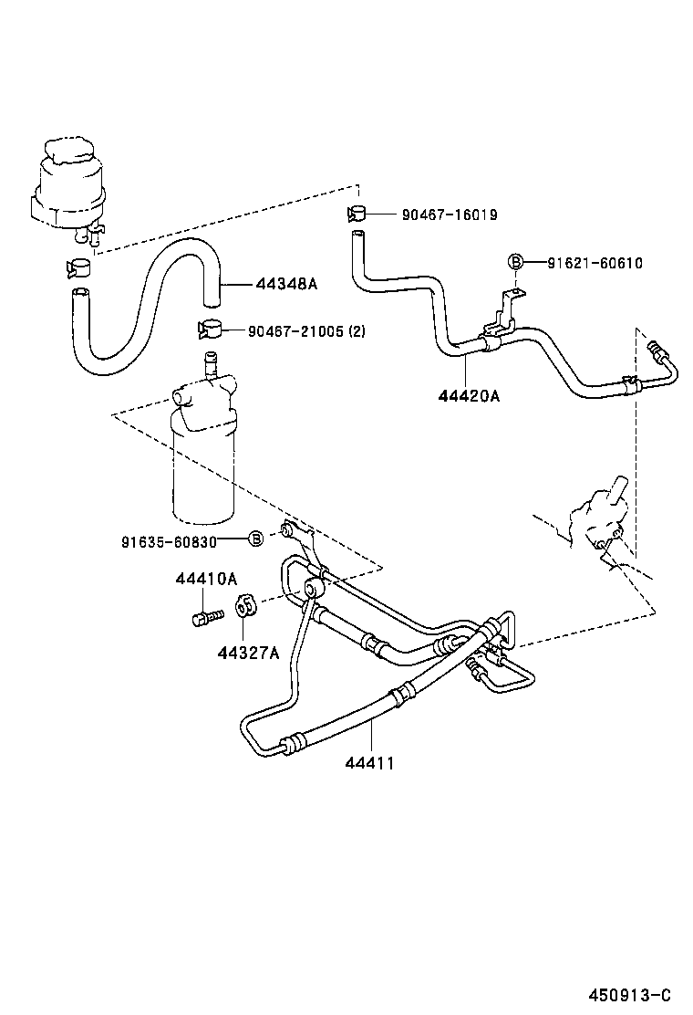 Toyota 44411-42020 HOSE, PRESSURE FEED