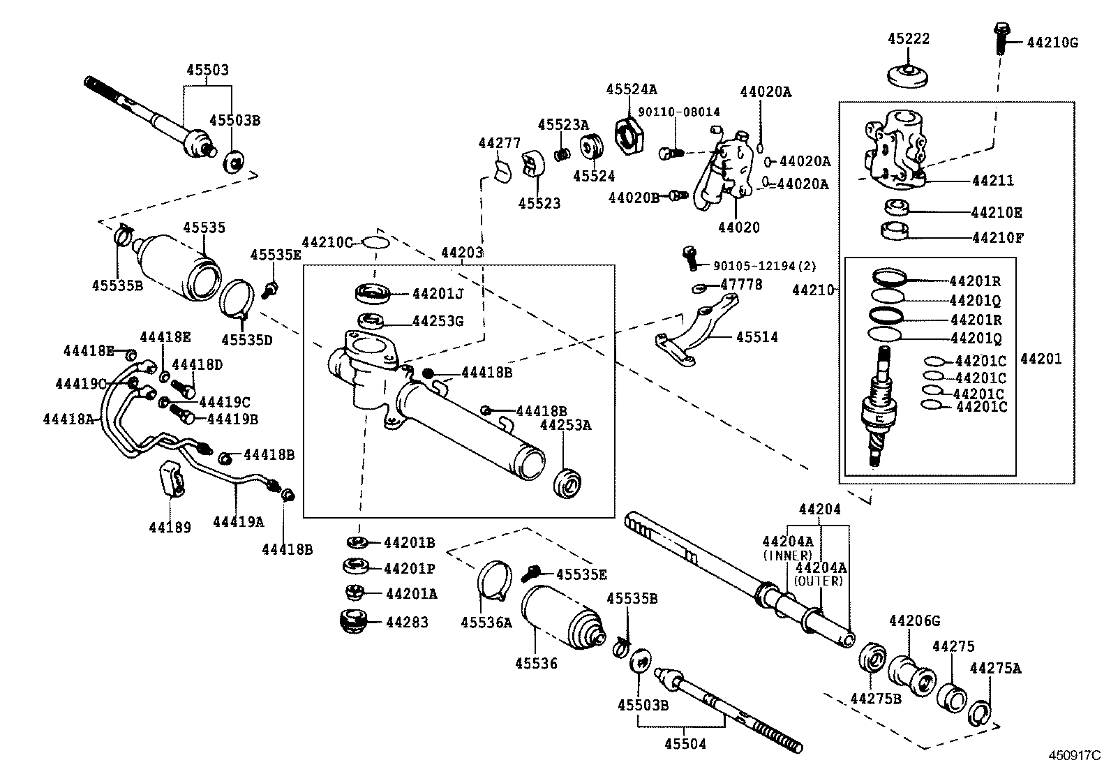 04445-30220 GASKET KIT, POWER STEERING GEAR(FOR RACK & PINION) product image
