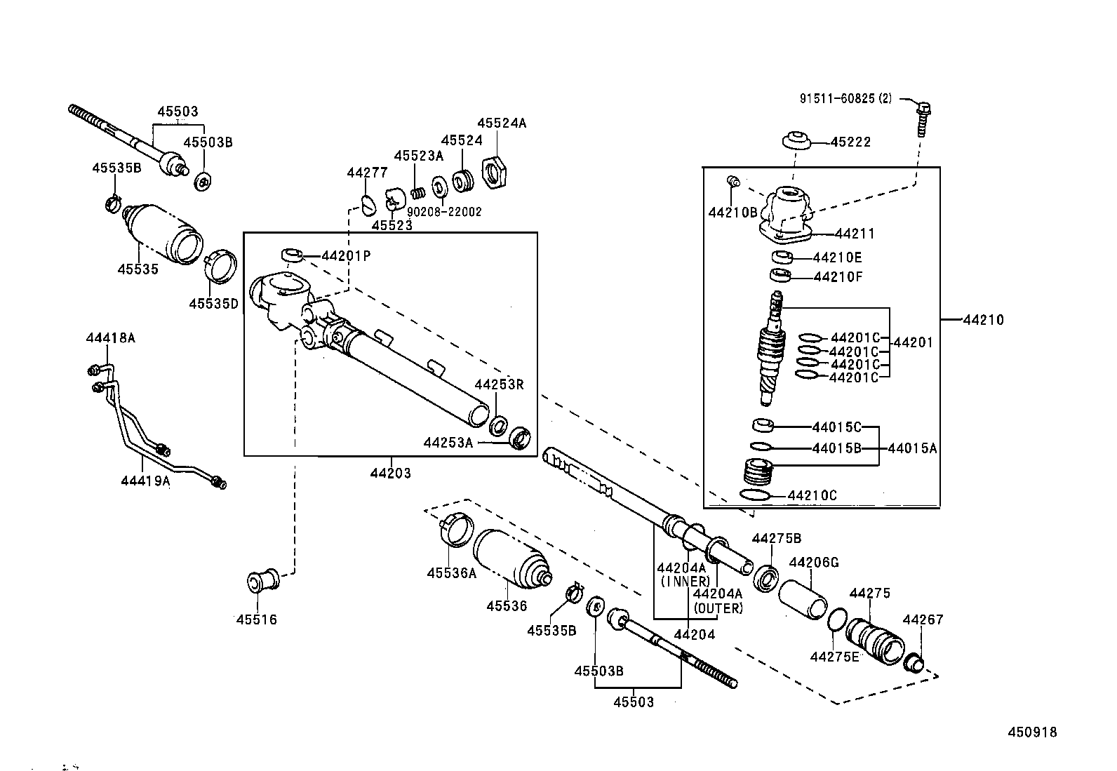 44250-30141 GEAR ASSY, POWER STEERING(FOR RACK & PINION) product image