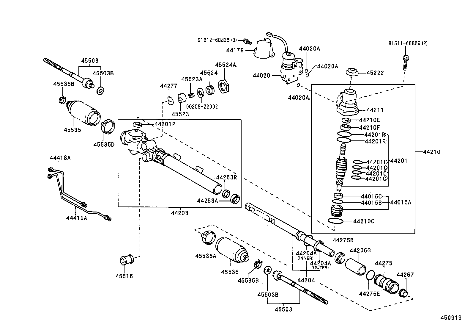 44250-30141 GEAR ASSY, POWER STEERING(FOR RACK & PINION) product image