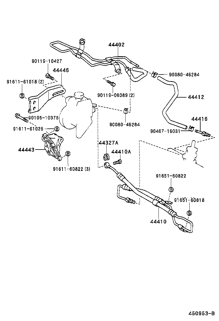 44381-20050 BRACKET, POWER STEERING IDLE PULLEY product image