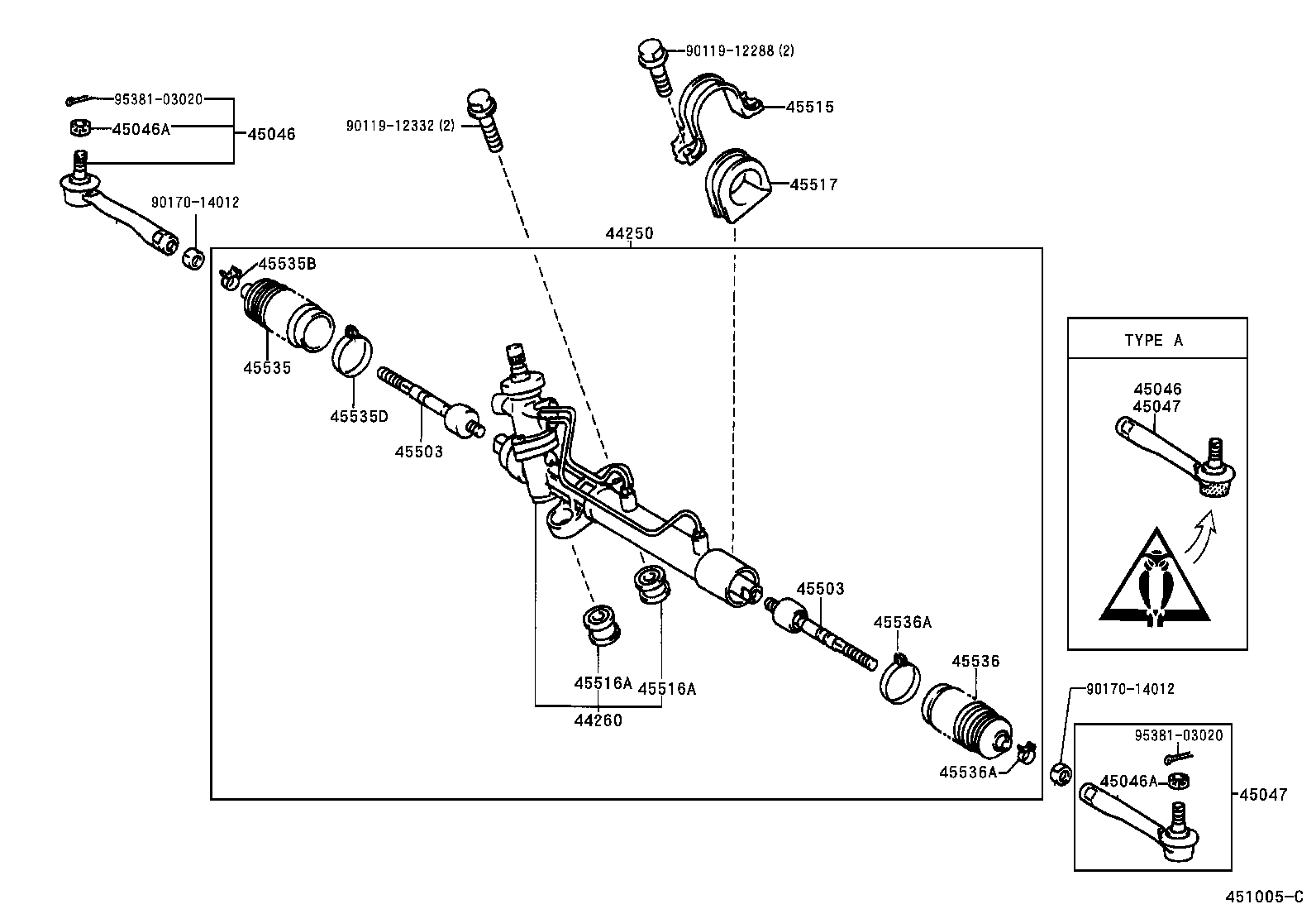 45503-05050 END SUB-ASSY, STEERING RACK product image