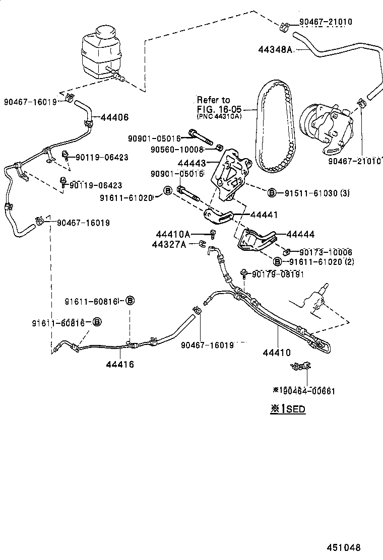 44348-06110 HOSE, OIL RESERVOIR TO PUMP, NO.2 product image