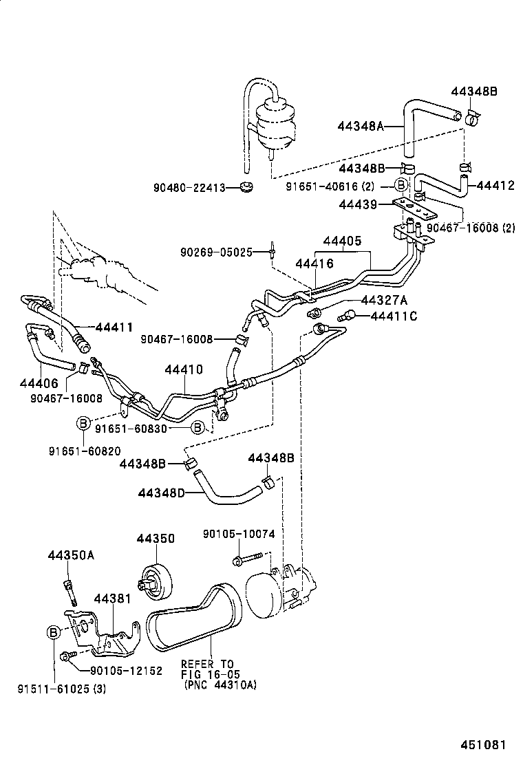 44348-27110 HOSE, OIL RESERVOIR TO PUMP, NO.2 product image