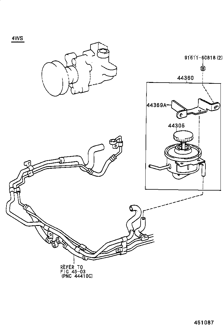 44360-95703 RESERVOIR ASSY, VANE PUMP OIL product image
