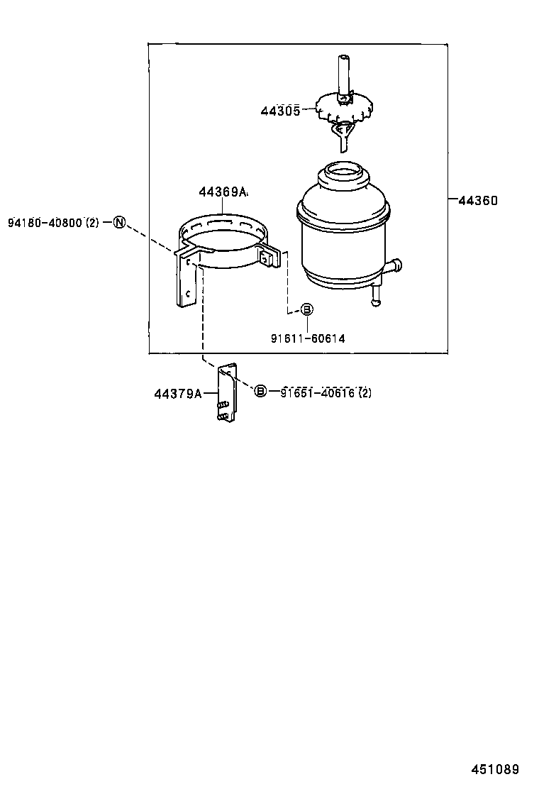 44360-95703 RESERVOIR ASSY, VANE PUMP OIL product image