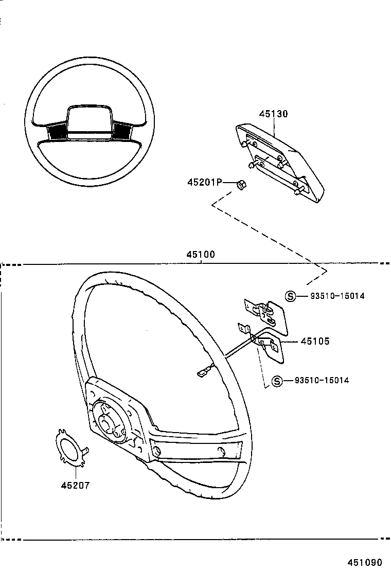 45180-16010-13 COVER SUB-ASSY, STEERING WHEEL product image