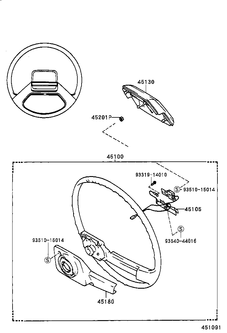 45180-16010-13 COVER SUB-ASSY, STEERING WHEEL product image