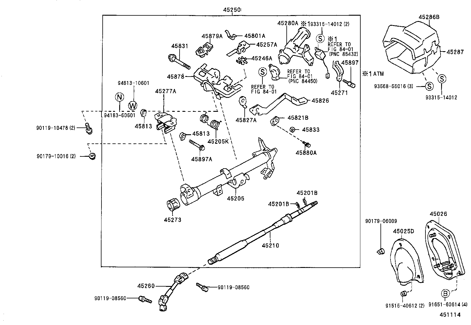 45250-16580 COLUMN ASSY, STEERING product image