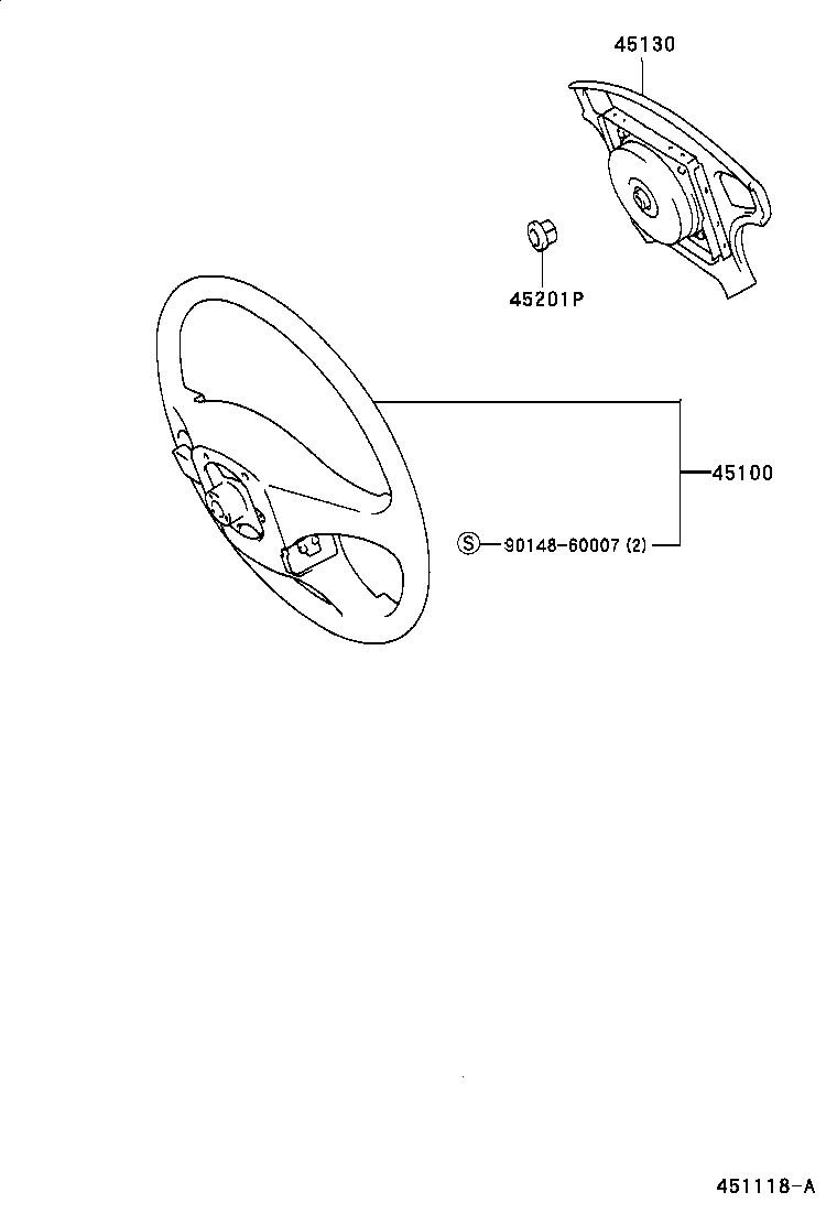 45140-12010 BUTTON ASSY, HORN product image
