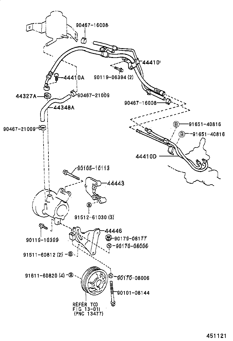 44348-10120 HOSE, OIL RESERVOIR TO PUMP, NO.1 product image