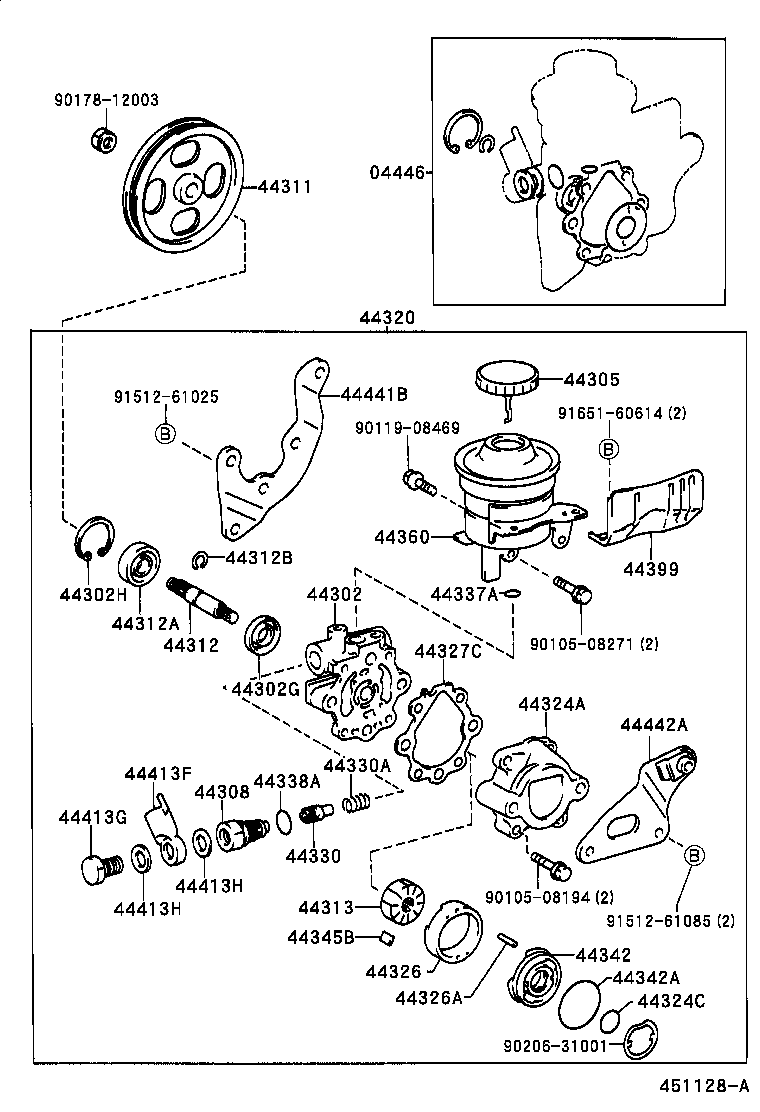 Toyota 44308-16060 UNION SUB-ASSY, PRESSURE PORT