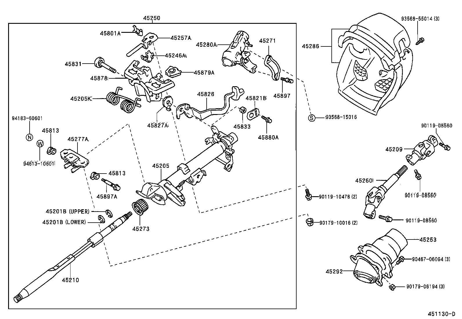 45253-47010 COVER, STEERING COLUMN HOLE product image