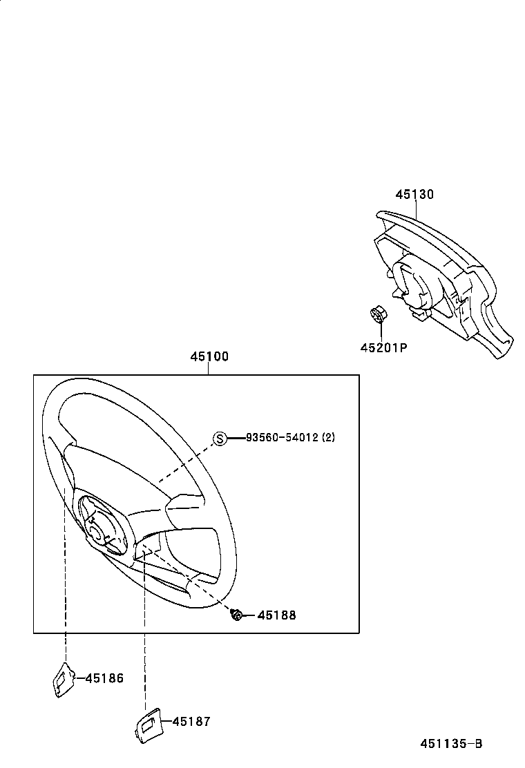 45100-60280-B0 WHEEL ASSY, STEERING product image