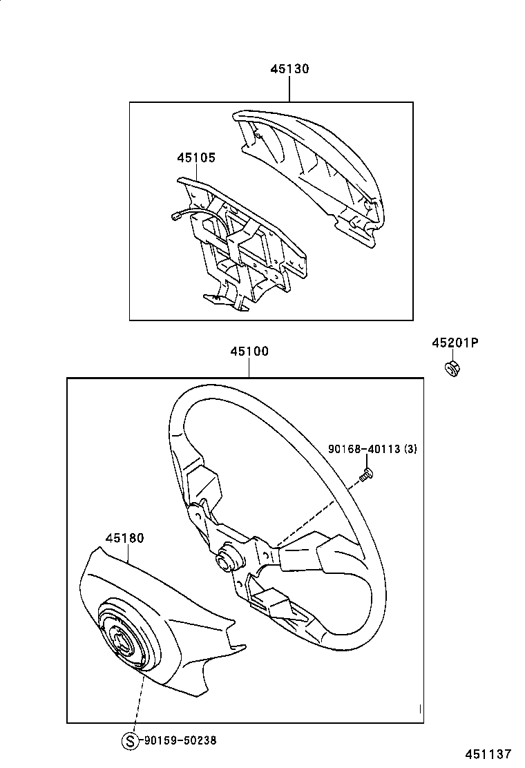45100-60280-B0 WHEEL ASSY, STEERING product image
