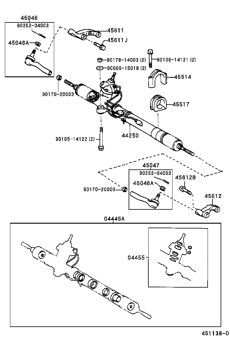 44250-60090 GEAR ASSY, POWER STEERING(FOR RACK & PINION) product image