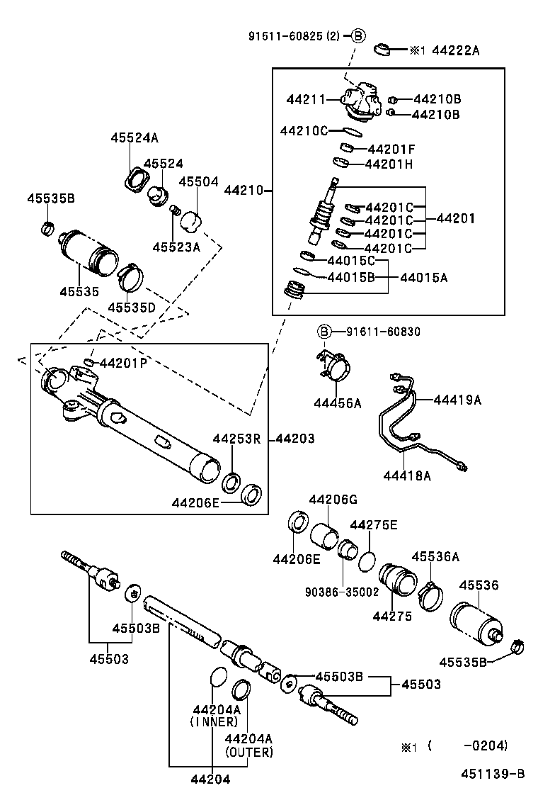 44250-60090 GEAR ASSY, POWER STEERING(FOR RACK & PINION) product image