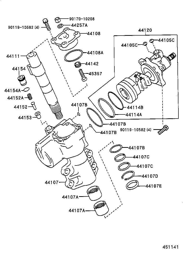 04455-60040 GASKET KIT, POWER STEERING CONTROL VALVE OVERHOLE product image