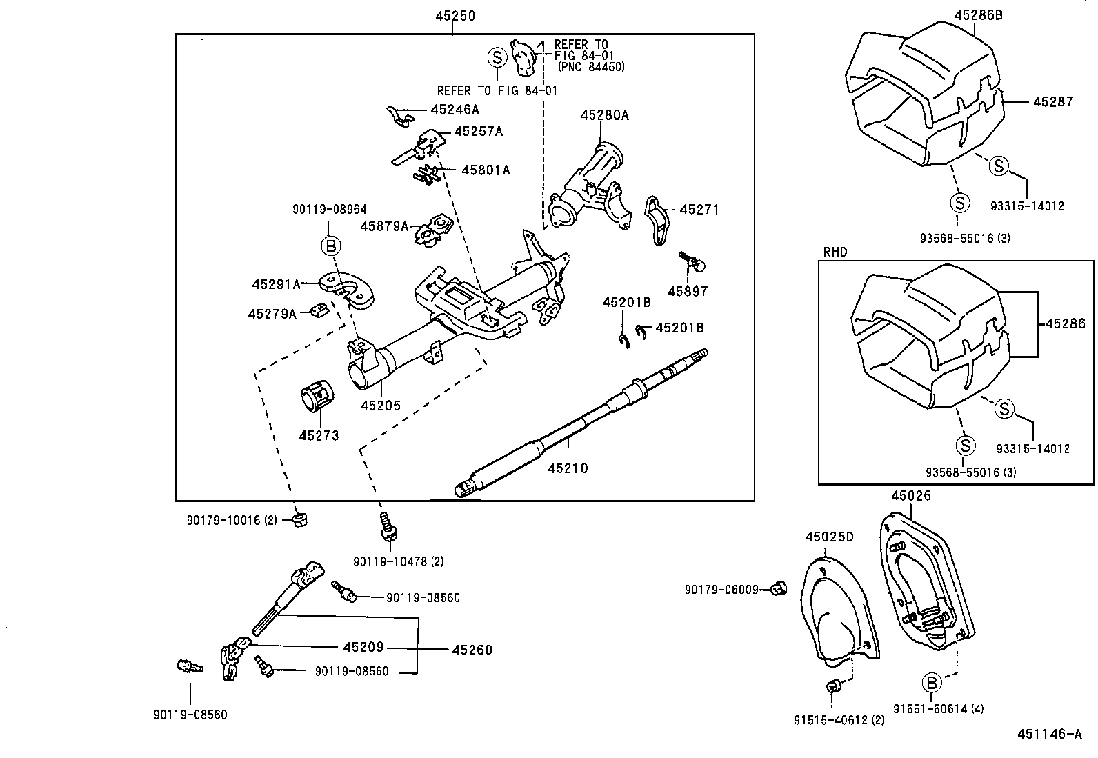 45250-16540 COLUMN ASSY, STEERING product image