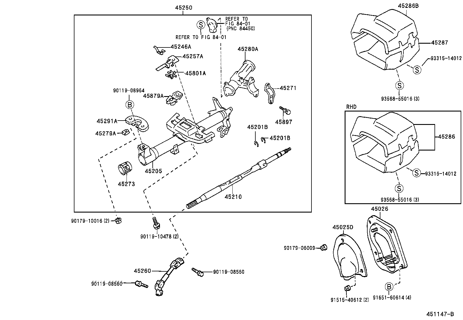 45250-16540 COLUMN ASSY, STEERING product image