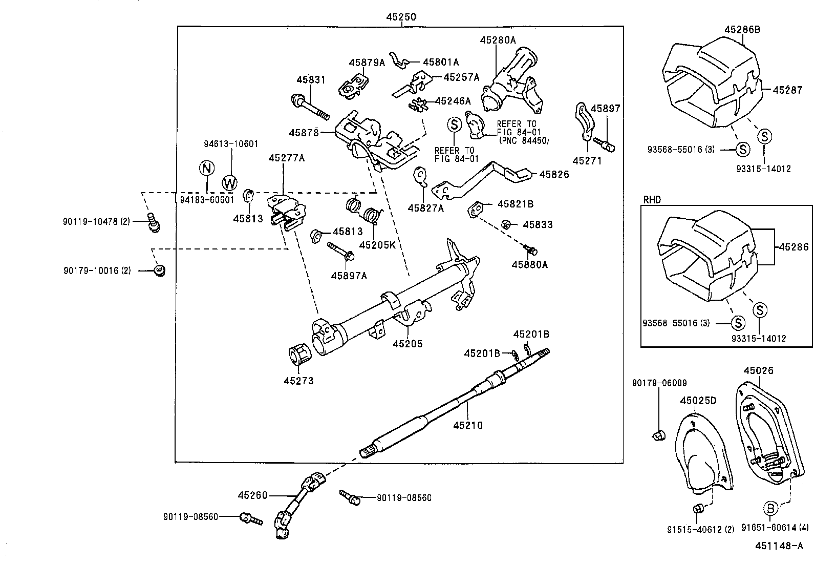 45205-10210 TUBE SUB-ASSY, STEERING COLUMN product image