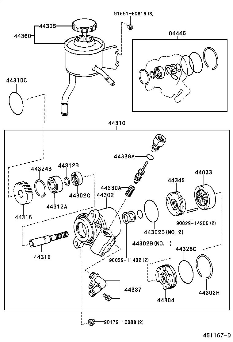44360-60200 RESERVOIR ASSY, VANE PUMP OIL product image
