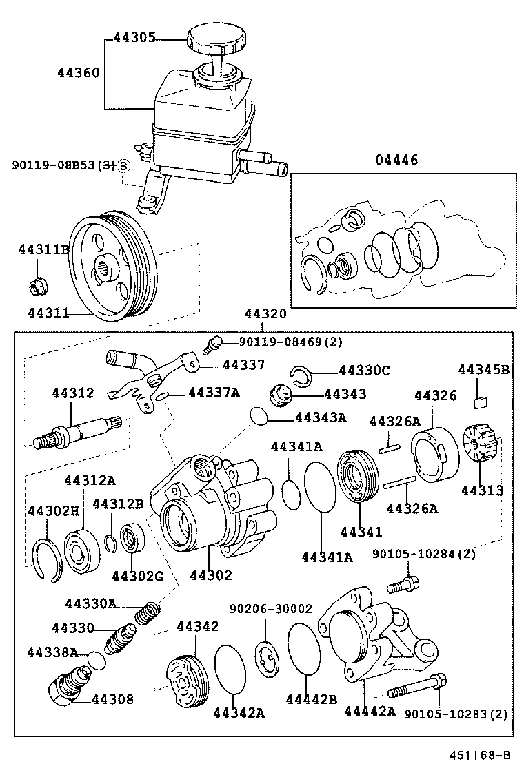 44360-60220 RESERVOIR ASSY, VANE PUMP OIL product image