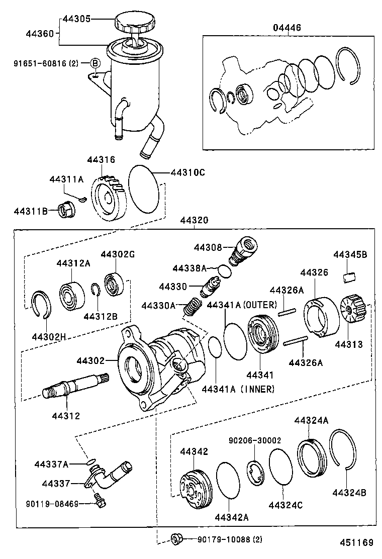 44360-60200 RESERVOIR ASSY, VANE PUMP OIL product image