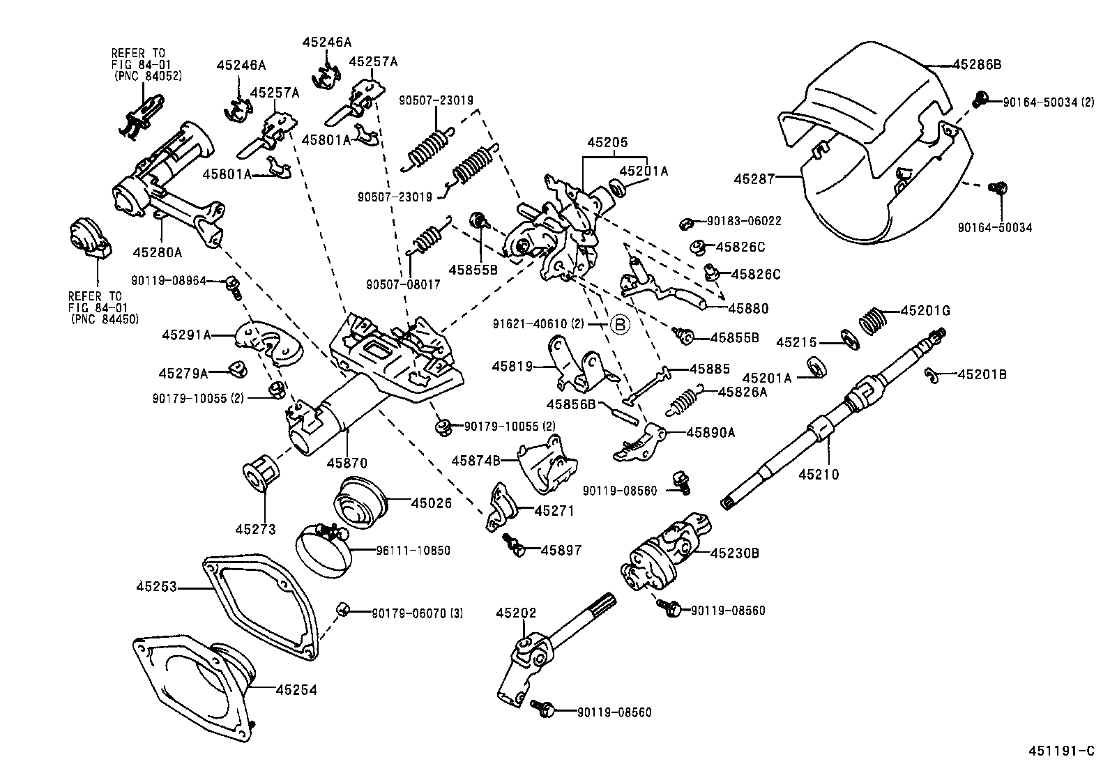 45250-33501 COLUMN ASSY, STEERING product image