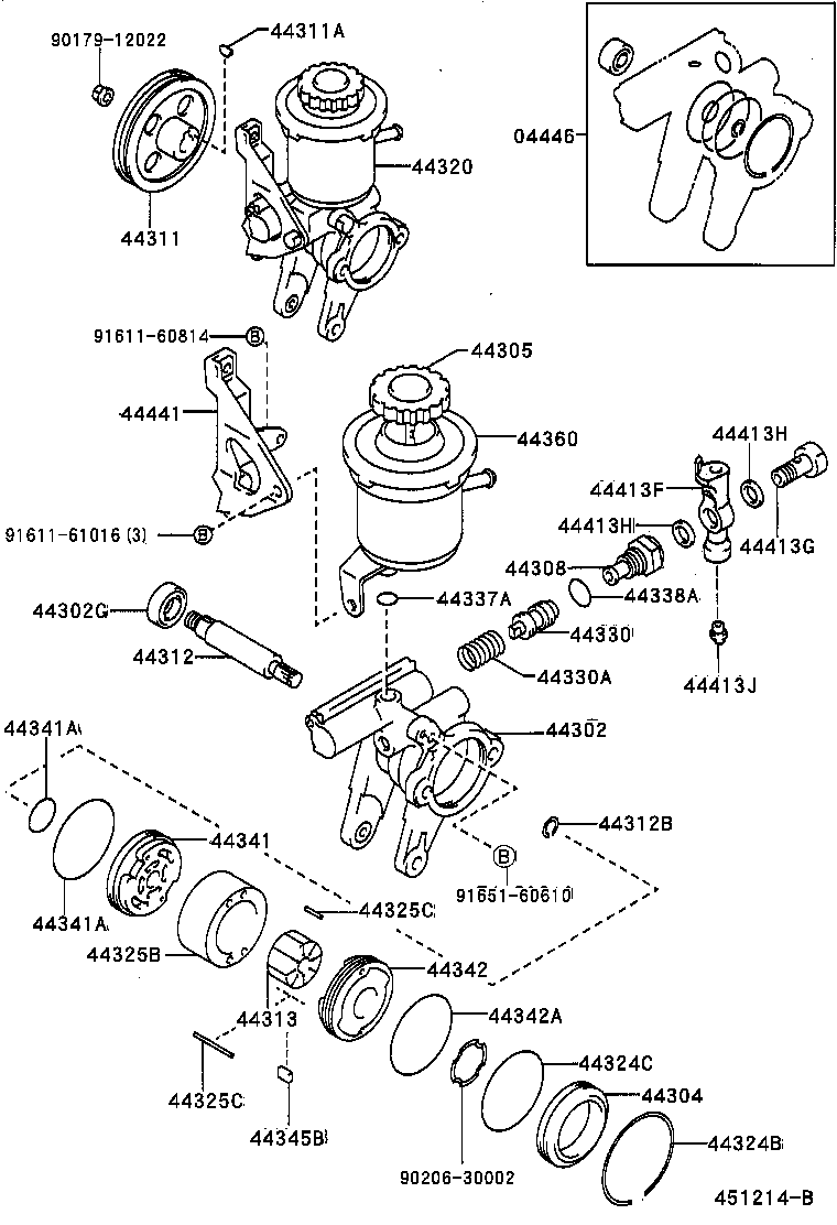 44304-12020 HOUSING SUB-ASSY, VANE PUMP, REAR product image