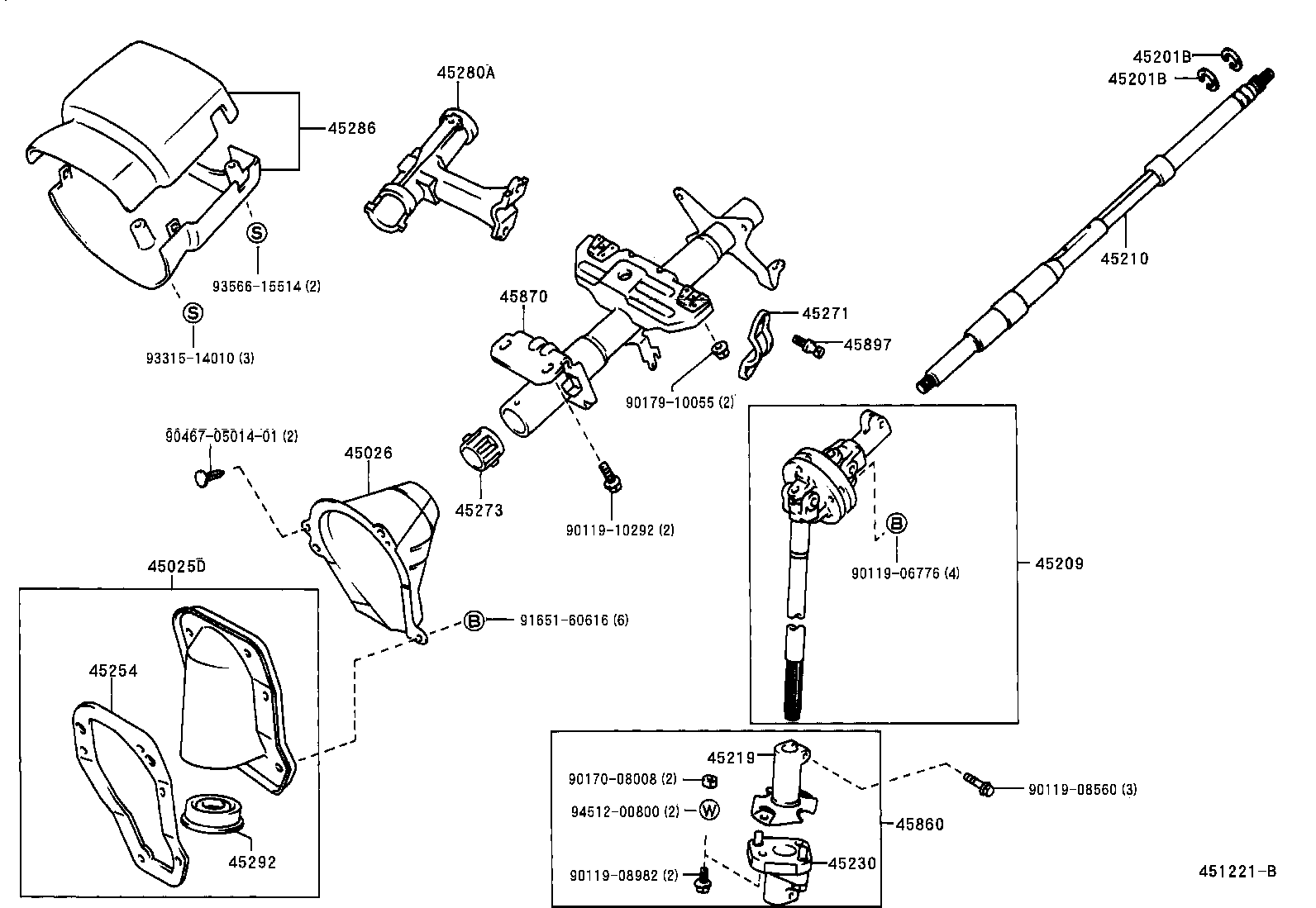 Toyota 45290-35010 YOKE SUB-ASSY, STEERING SLIDING