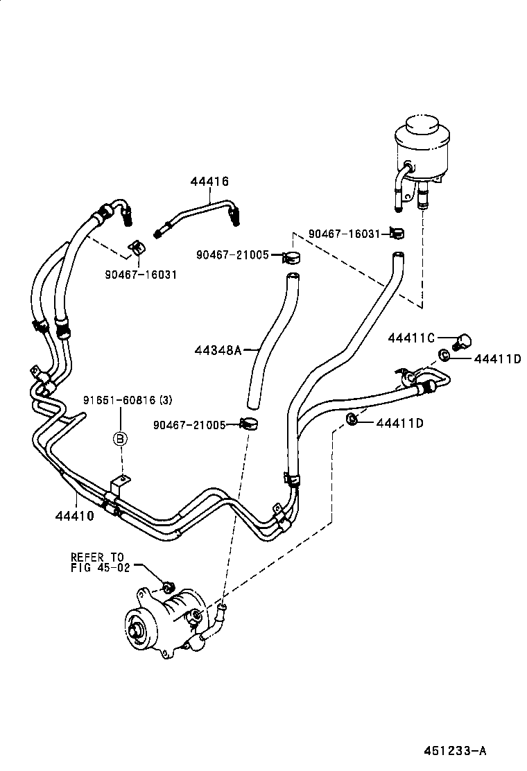 44348-60160 HOSE, OIL RESERVOIR TO PUMP, NO.1 product image