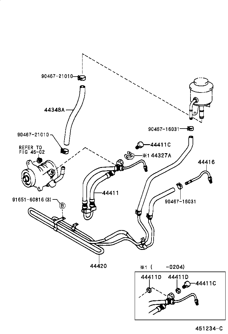 44348-60160 HOSE, OIL RESERVOIR TO PUMP, NO.1 product image