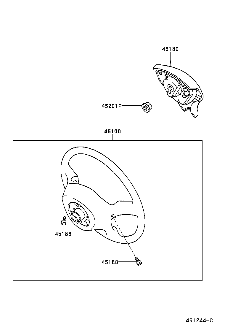 45100-13020-B0 WHEEL ASSY, STEERING product image