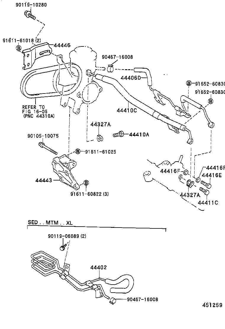 44406-20440 TUBE SUB-ASSY, RETURN, NO.2 product image