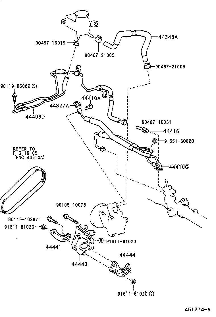 44406-20440 TUBE SUB-ASSY, RETURN, NO.2 product image